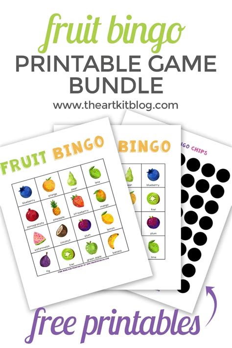 Fruit Bingo Game {FREE Printable Pack!} .